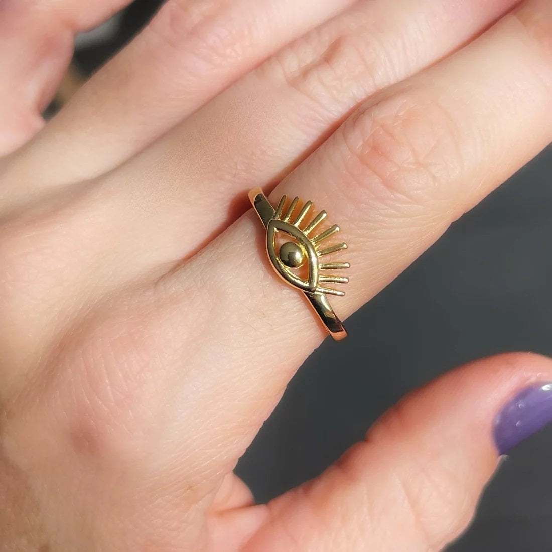 Anel Ajustável Folheado a Ouro Esterlina