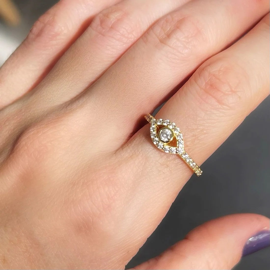 Anel Ajustável Folheado a Ouro e Esterlina