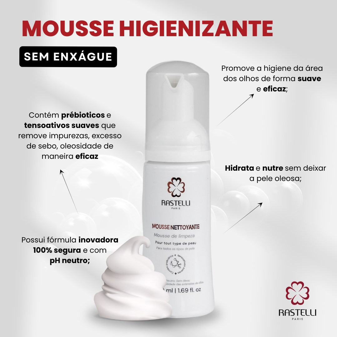 Mousse de limpeza sem enxágue