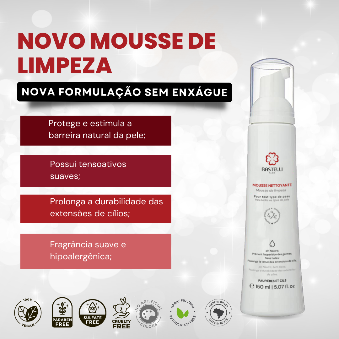 Mousse de limpeza sem enxágue
